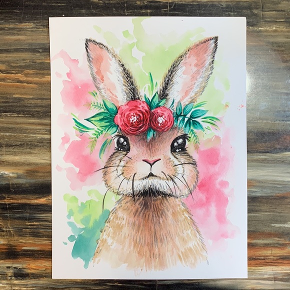SALE!! Cottontail bunny painting handmade.   2 - Picture 4 of 6